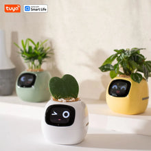 Load image into Gallery viewer, Tuya Ivy Smart Planter - My Potted Pal™ in white, green, and yellow, displayed in a modern room setting for smart indoor gardening.